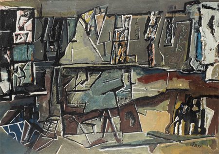 Mario Sironi (Sassari 1885 - Milano 1961)  - Composizione, 1961 ca.