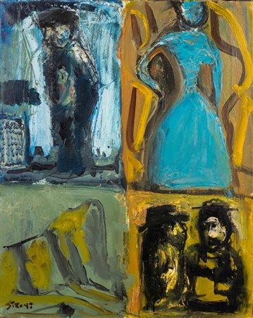 Mario Sironi (Sassari 1885 - Milano 1961)  - Composizione, 1955 ca.