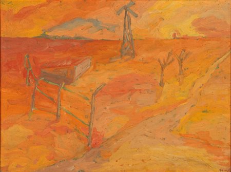 Alberto Burri (Città di Castello 1915 - Nizza 1995)  - Texas, 1945