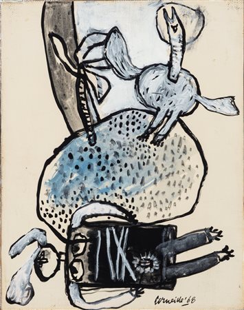 Guillaume Corneille (Liegi 1922 - Auvers-sur-Oise 2010)  - Senza titolo, 1968