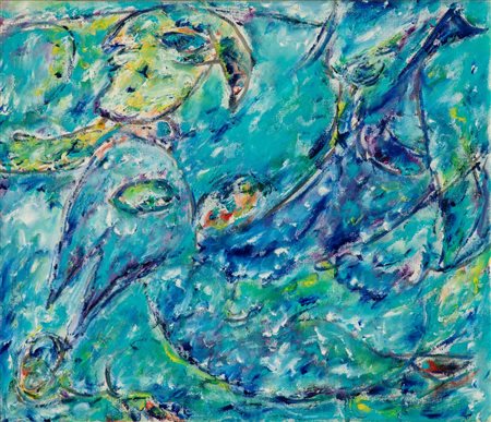 Carl-Henning Pedersen (Copenaghen 1913 - 2007)  - Hoowely Meeting, 1979