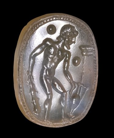 An etruscan chalcedony intaglio. Hercules.