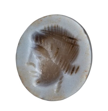 A Roman nicolo intaglio. Mask.