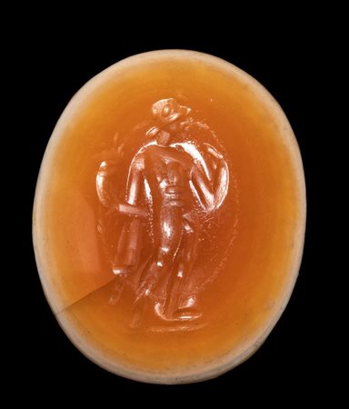 A Roman two-layered agate intaglio. Harpocrates.