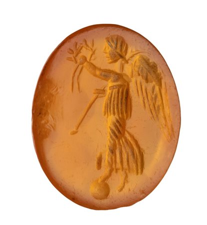 A Roman carnelian intaglio.Nike.
