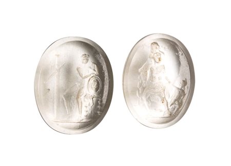 A lot of 2 Grand Tour glass cast impressions. Various Subjects.