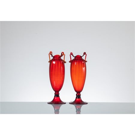 FRATELLI TOSO, Coppia di vasi in vetro