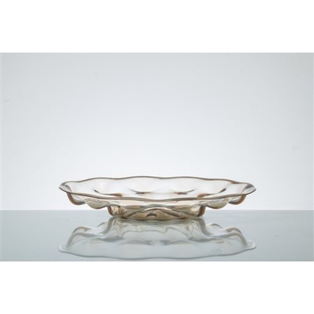 VITTORIO ZECCHIN, Grande piatto centrotavola in vetro
