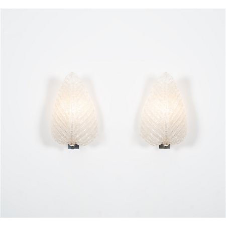 ERCOLE BAROVIER, Coppia di lampade da parete
