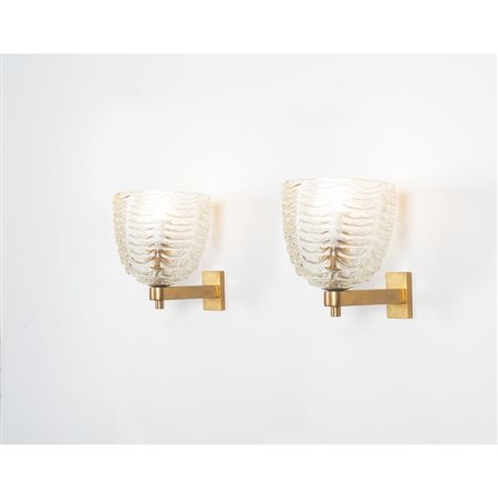 ERCOLE BAROVIER, Coppia di lampade da parete