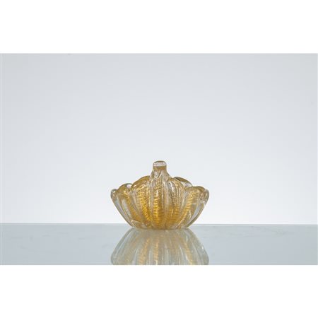 ERCOLE BAROVIER, Cestino in vetro della serie “Cordonati”