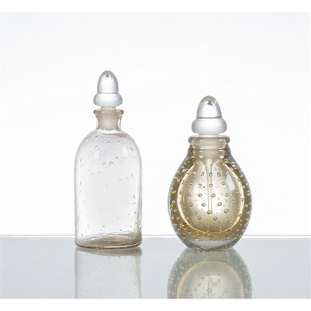 CARLO SCARPA, Due bottiglie in vetro