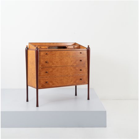 ANNIBALE COLOMBO, Cassettone e coppia di comodini “Brianza”