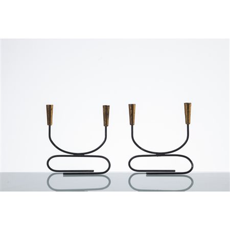 GIO PONTI (Attr.le), Coppia di candelabri