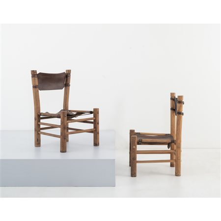 FRATELLI LONGHI, Rara coppia di sedie