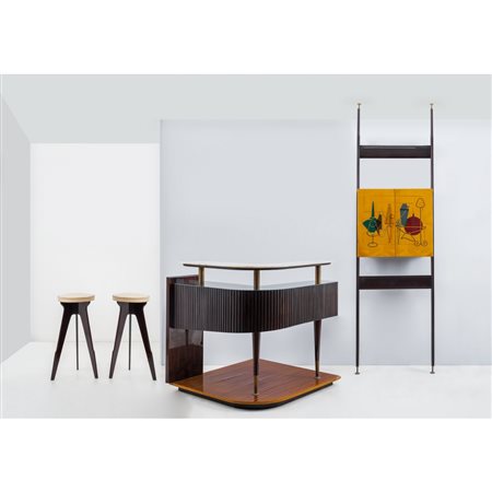 OSVALDO BORSANI (Attr.le), Mobile bar e due sgabelli