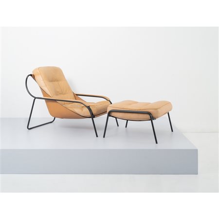 MARCO ZANUSO, Poltrona con poggiapiedi modello “Maggiolina”