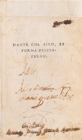 Dante Alighieri (Firenze 1265 - Ravenna 1321)  - Dante col sito, et forma dell'Inferno, 1527 