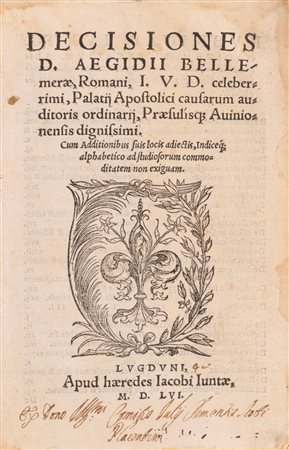 Bellemère, Gilles de - Decisiones D. Aegidii Bellemerae, 1556