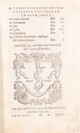 Cicerone, Marco Tullio - De philosophia, 1546