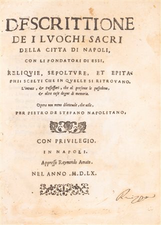 Pietro De Stefano - Descrittione de i Luoghi Sacri della città di Napoli,, 1560