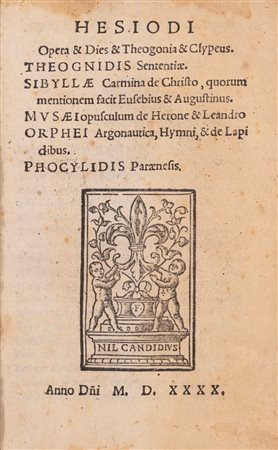 Esiodo - Hesiodi Opera & dies & Theogonia & Clypeus. Theognidis sententiae, 1540