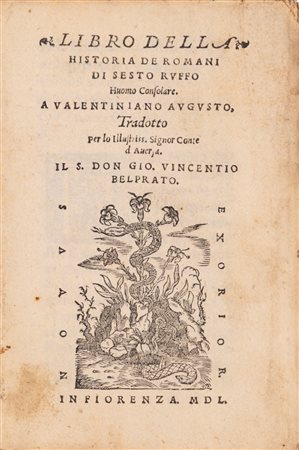 Rufio Festo - Libro della Historia de romani di Sesto Ruffo huomo consolare, 1550