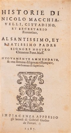 Machiavelli, Niccolò - Historie di Nicolo Macchiavelli, 1587