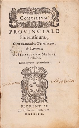 Concilium Provinciale Florentinum, cum citationibus decretorum & canonum a Sebastiano Medice collectis, 1574