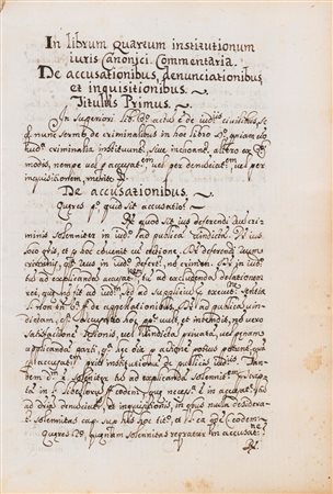 In librum quartum institutionum iuris Canonici. Commentaria. De accusationibus denunciationibus et inquisitionibus, 1500
