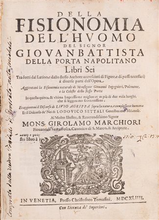 Della Porta, Giovanni Battista - Della Fisionomia dell'Huomo, 1644