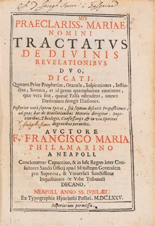 Francesco Maria Philamarino - Tractatus de divinis revelationibus duo, dicati., 1675