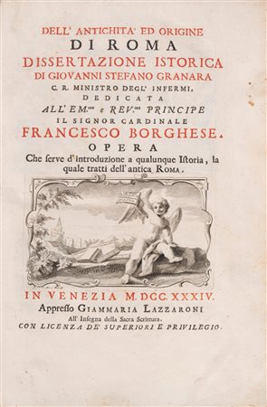 Giovanni Stefano Granara - Dell'antichità ed origine di Roma dissertazione istorica di Giovanni Stefano Granara, 1734