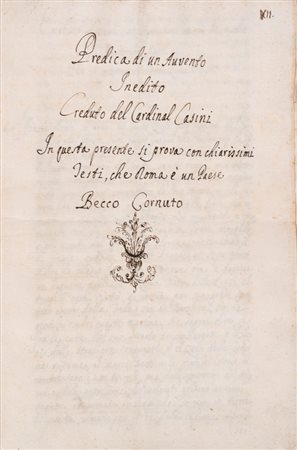 Predica di un Avvento Inedito, 1710