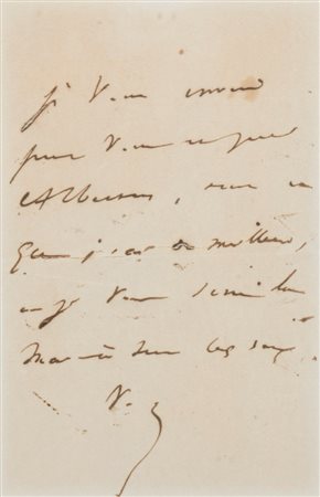 Victor Hugo - Lettera autografa firmata, 1850