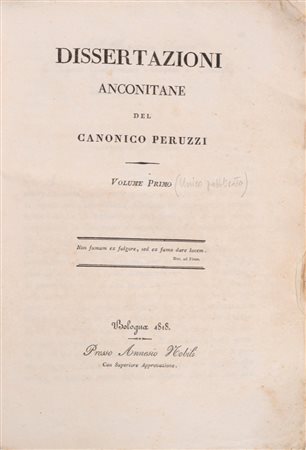 Agostino Peruzzi - Dissertazioni anconitane, 1818