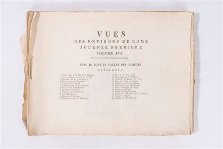 Angelo Uggeri - Vues des Environs de Rome Journée Premiere Volume XVI, 1800