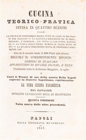Ippolito Cavalcanti - Cucina teorico – pratica, 1847