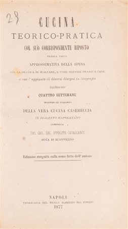 Ippolito Cavalcanti - Cucina teorico – pratica, 1877