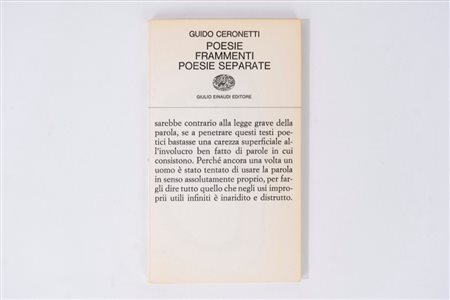 Guido Ceronetti (Torino 1927 - Cetona 2018)  - Poesie, frammenti, poesie separate, 1968