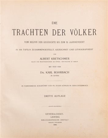 Albert Kretschmer - Karl Rohrbach - Trachten der Volker, 1906
