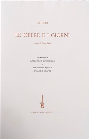 Giacomo Manzù (Bergamo 1908 - Roma 1991)  - Esiodo - Le opere e i giorni, 1966