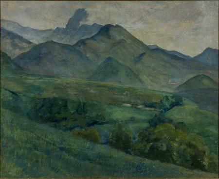 Ferruccio Scattola 1873-1950 Senza titolo Olio su tavola cm 50x60 Firma in...