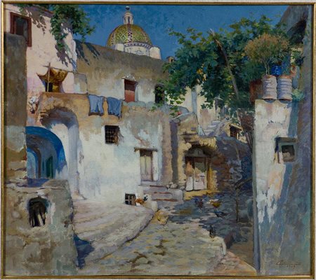 Cesare Mainella 1885-1975 Senza titolo, 1919 Olio su cartoncino cm 50x57...