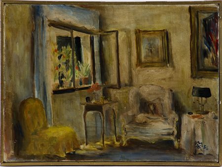 Mario Vellani Marchi 1895-1979 Senza titolo, 1956 Olio su tela cm 24x33 Firma...