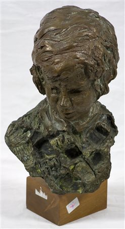 Augusto Murer 1922-1985 Busto di fanciullo, 1965 Scultura in bronzo patinato...