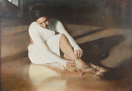 Antonio Sgarbossa 1945 Claudia si prepara Olio su tavola cm 90x130 Firma sul...