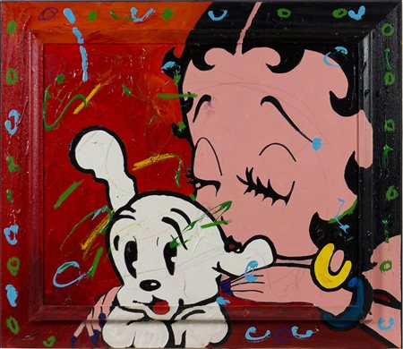 Enrico Manera 1947 Betty Boop, 2005 Acrilico su tela, con cornice invasa cm...