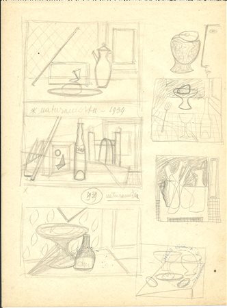 Atanasio Soldati 1896-1953 Natura morta, 1939 Disegno a matita su carta cm...