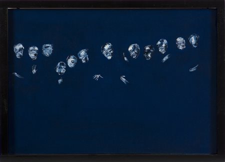 Lorenzo Puglisi 1971 Il grande sacrificio (blue), 2021 Olio su cartone...